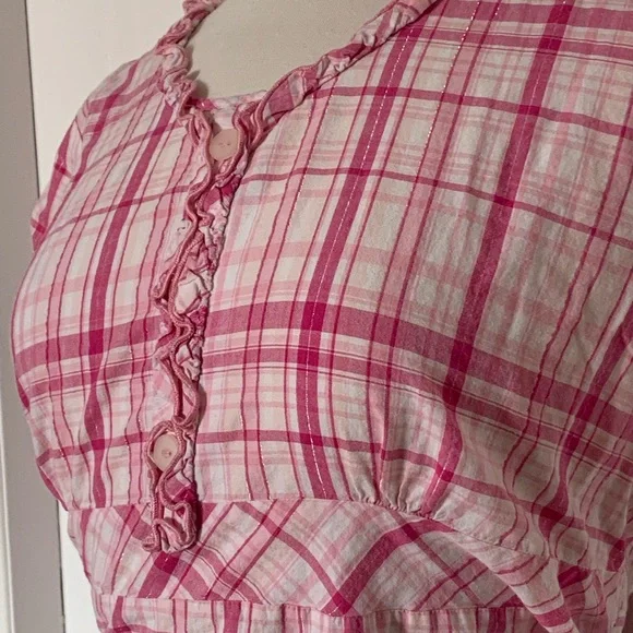 Pink Plaid Ruffle-Trim Top 🩷 - Picture 3 of 5